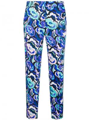 Укороченные брюки с абстрактным принтом Emilio Pucci. Цвет: синий