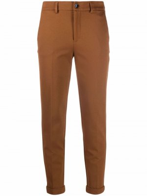 Укороченные брюки средней посадки LIU JO. Цвет: коричневый