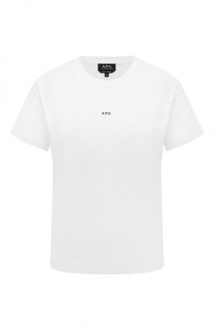 Хлопковая футболка A.P.C.. Цвет: белый