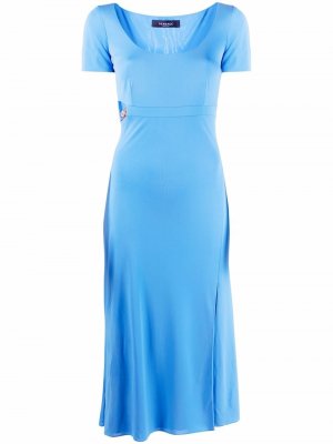 Платье с короткими рукавами Versace. Цвет: синий