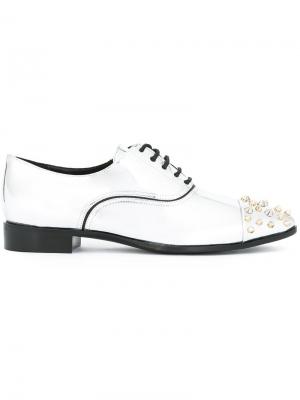 Металлизированные ботинки-оксфорды Giuseppe Zanotti Design. Цвет: серый