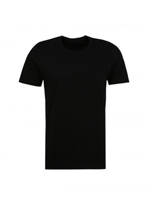 Однотонная черная мужская футболка с круглым вырезом Blackspade