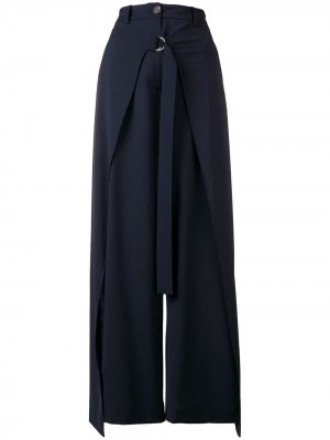 Широкие брюки с драпировкой Aalto. Цвет: синий