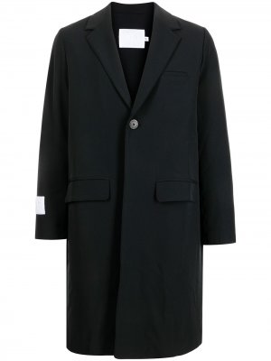 Однобортное пальто Off Duty. Цвет: черный