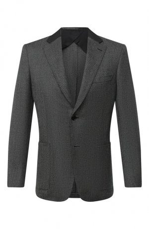Шерстяной пиджак Brioni. Цвет: серый