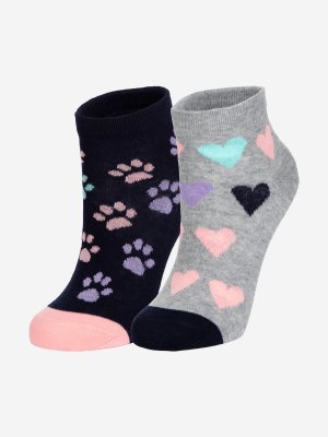 Носки для девочек , 1 пара, Мультицвет, размер 31-33 Demix. Цвет: мультицвет