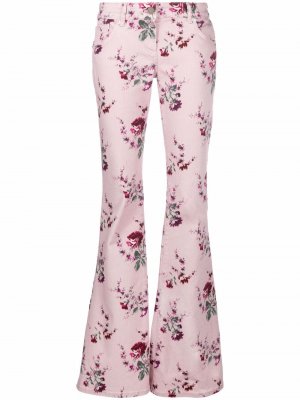 Расклешенные джинсы с цветочным принтом Blumarine. Цвет: розовый