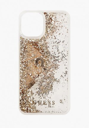 Чехол для iPhone Guess 11 Pro, Liquid Glitter Hard Hearts Gold. Цвет: золотой