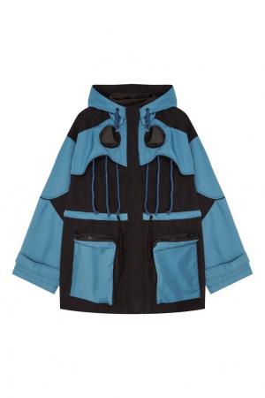 Комбинированная куртка с отделкой Zizzou Yuzhe Studios. Цвет: синий