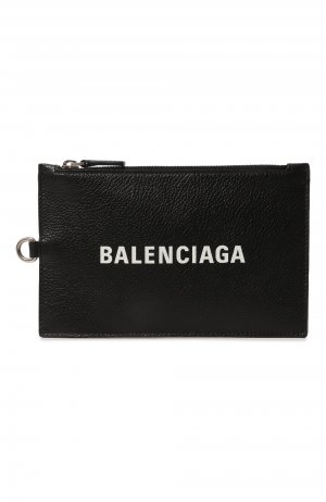 Кожаный футляр для документов Balenciaga. Цвет: чёрный