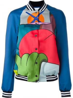 Куртка-бомбер с вышивкой Mira Mikati. Цвет: синий
