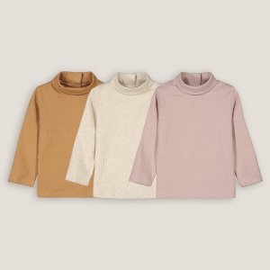Комплект из трех тонких пуловеров LaRedoute. Цвет: разноцветный