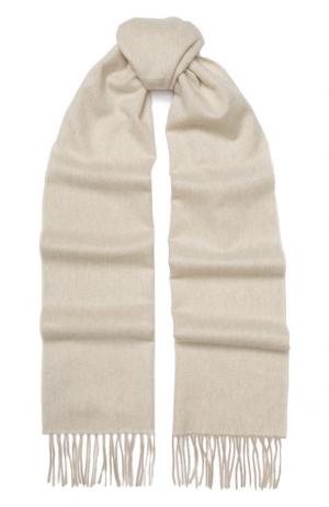 Кашемировый шарф с бахромой TSUM Collection. Цвет: белый