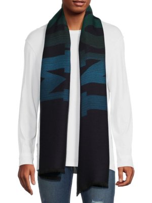 Футбольный шарф из смесовой шерсти с логотипом и эффектом омбре , цвет Blue Multi Missoni