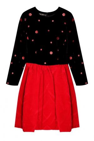Комбинированное платье с блестящей отделкой (80е гг) Escada by Margaretha Ley Vintage. Цвет: черный