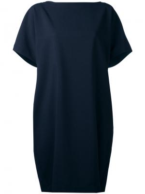 Платье-кейп со складками на спине Société Anonyme. Цвет: синий