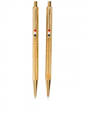 Комплект из карандаша и ручки с полосками RWB Thom Browne. Цвет: золотистый