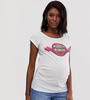 Белая футболка для беременных с надписью wonder woman -Белый New Look Maternity
