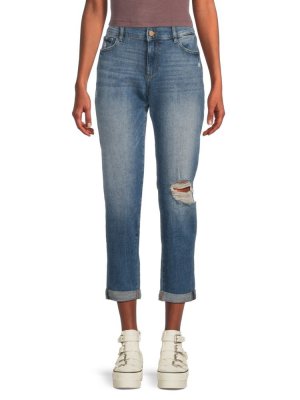 Укороченные джинсы-бойфренды Riley Dl1961, цвет Oasis Distressed DL1961