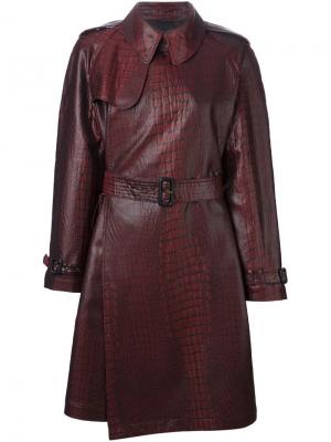 Пальто с принтом крокодиловой кожи Jean Paul Gaultier Vintage. Цвет: красный