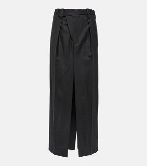 Приталенная юбка макси из смесовой шерсти, черный Victoria Beckham