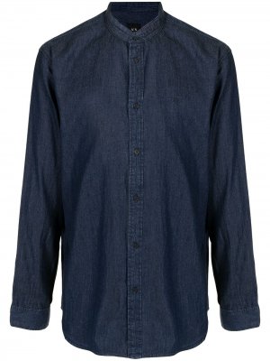 Джинсовая рубашка на пуговицах Armani Exchange. Цвет: синий