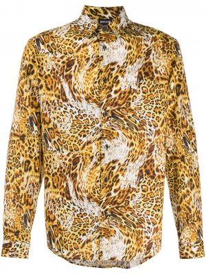 Рубашка с леопардовым принтом и длинными рукавами Just Cavalli. Цвет: желтый