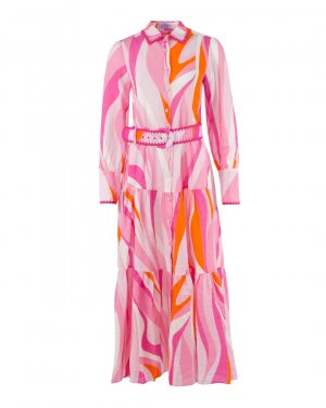 Платье MC2 Saint Barth. Цвет: розовый+оранжевый