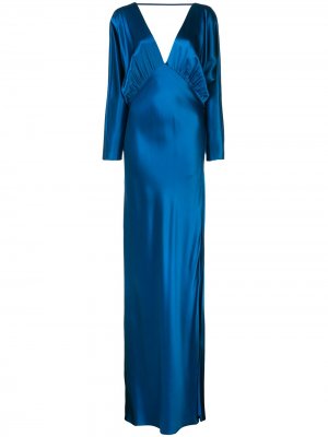 Длинное платье с рукавами доломан Michelle Mason. Цвет: синий