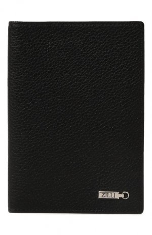 Кожаная обложка для паспорта Zilli. Цвет: чёрный