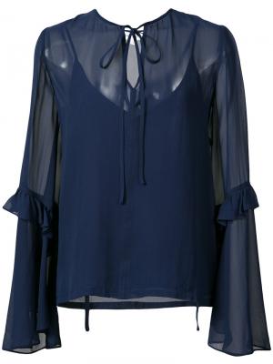 Блузка с расклешенными рукавами Robert Rodriguez. Цвет: синий