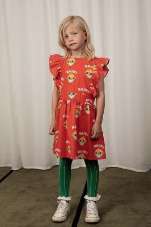 Детское хлопковое платье Hike, красный Mini Rodini