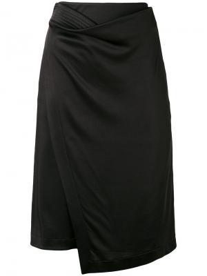 Асимметричная юбка с запахом Atlein. Цвет: чёрный