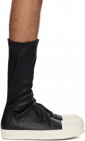 Черные кроссовки-носки , цвет Black/Milk/Milk Rick Owens
