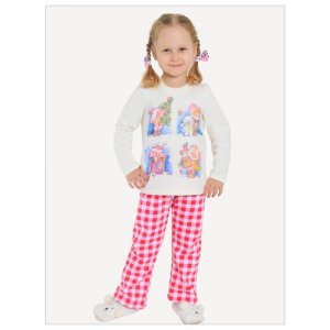 Пижама для девочки Василиса размер 104 Ивашка. Цвет: белый/розовый