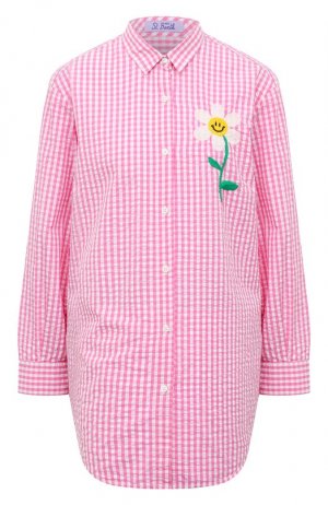 Хлопковая рубашка MC2 Saint Barth. Цвет: розовый