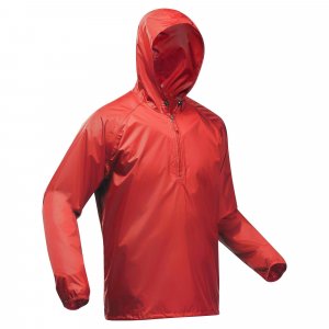 Ветрозащитная и водоотталкивающая походная куртка Decathlon , красный Quechua