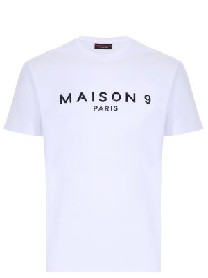 Футболка хлопковая с логотипом MAISON 9 PARIS