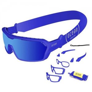 Спортивные очки CHAMELEON матовые синие / зеркально-синие линзы OCEAN. Цвет: синий