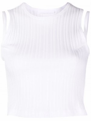 Ribbed double-strap tank top Helmut Lang. Цвет: белый