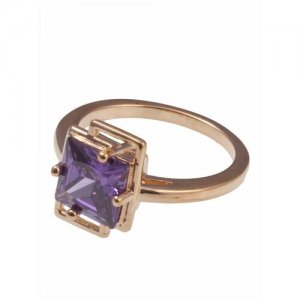 Кольцо помолвочное , аметист, размер 16, фиолетовый Lotus Jewelry. Цвет: фиолетовый