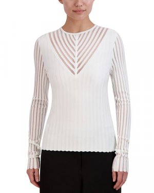 Прозрачный пуловер-свитер , цвет White BCBGMAXAZRIA