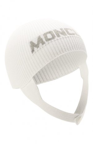 Хлопковая шапка Moncler. Цвет: белый