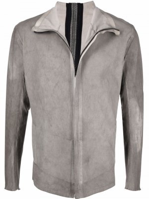 Zip-detail leather jacket Isaac Sellam Experience. Цвет: серый