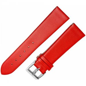 Ремешок 2203-01-1-6 Classic Красный тонкий кожаный ремень для наручных часов из натуральной кожи 22 мм матовый гладкий Ardi. Цвет: красный