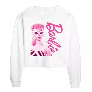 Укороченный флисовый пуловер с рисунком в виде куклы Барби для юниоров розового цвета Licensed Character