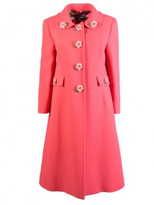 Пальто шерстяное DOLCE & GABBANA. Цвет: розовый