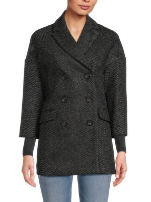 Пальто из смесовой шерсти с заниженными плечами Redvalentino, серый REDValentino