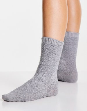 Уютные носки из синели серого меланжевого цвета -Серый Jonathan Aston