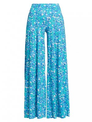 Широкие брюки из джерси с принтом Skyla , цвет bubbles carousel turquoise Chiara Boni La Petite Robe
